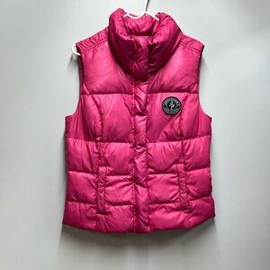 Abercrombie & Fitch Down Feather Puffy Vest Y2K Hot Pink Barbiecore Juniors Sz M